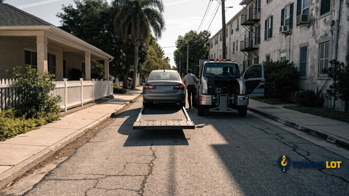 Towing a Car From a Tight Driveway or Alley